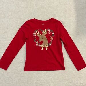 Red Reindeer Kids Long Sleeve Shirt size 7/8
